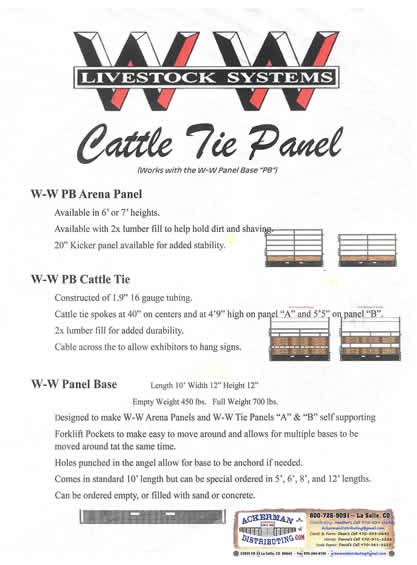 PB Arena Panel, Cattle Tie, & Base made by WW