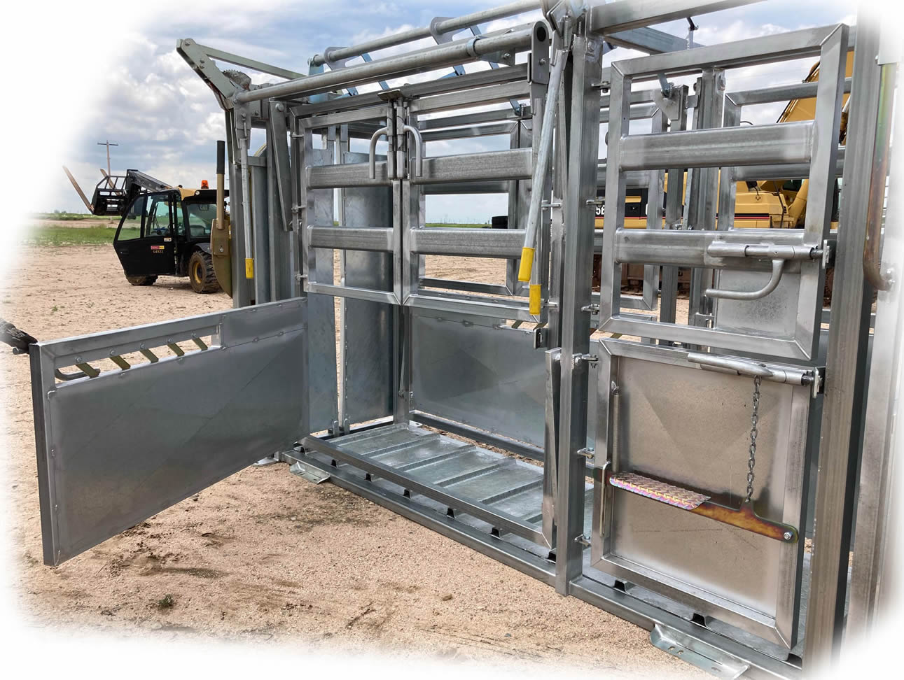 4 Rivers River King Squeeze Chute, Parallel Squeeze, Single Side Exit, Galvanized