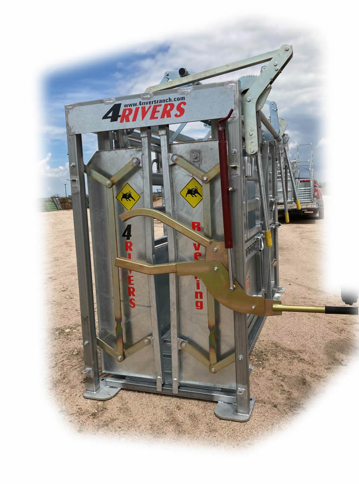4 Rivers River King Squeeze Chute, Parallel Squeeze, Single Side Exit, Galvanized
