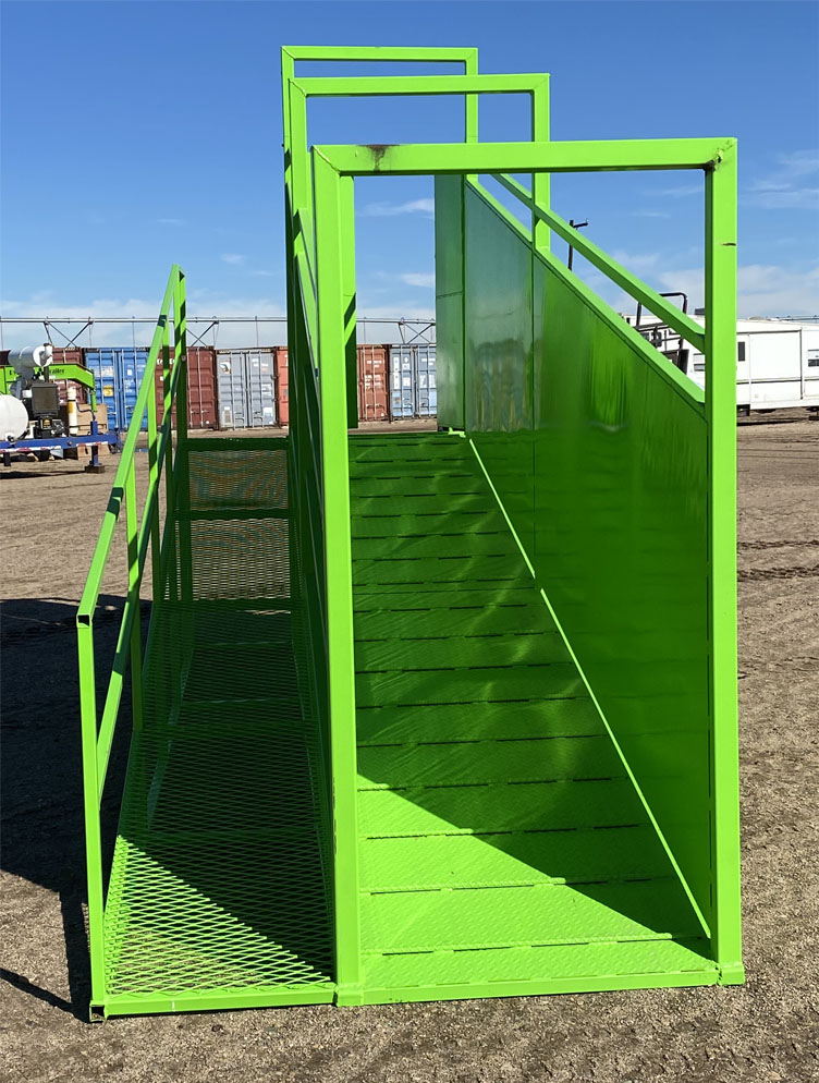 The Bandito 16' Loading Chute with Catwalk and End Gate - Back View