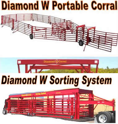 Diamond W Wheel Corrals, Portable Corral, Portable Corrals, Portable Cattle Corral, Very Similar to The Wilson Wheel Corral