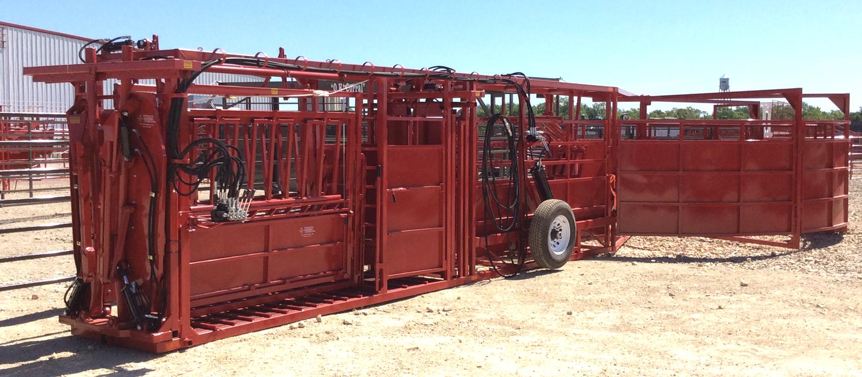 Portable Hydraulic Cattle Working Chute, Double Alley with Tub