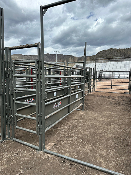 Custom 12' Drag Gate (Funnels into Stripping Chute above Shown with Half Sheeted Lead Ups - also Available with Open Panels)